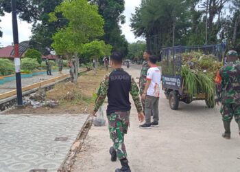 TNI Bersih – Bersih RTH Nansarunai