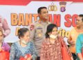 Bantuan Sosial Polres Bartim di Desa Haringen mendapat respon positif.