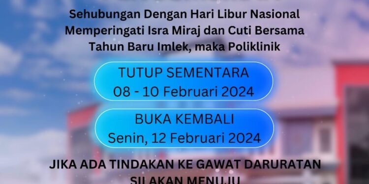 Pengumuman penutupan layanan sementara RSUD Tamiang Layang.