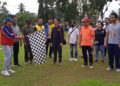 Semangat peserta Jalan Sehat Deklarasi Pemilu 2024 yang mengikuti.
