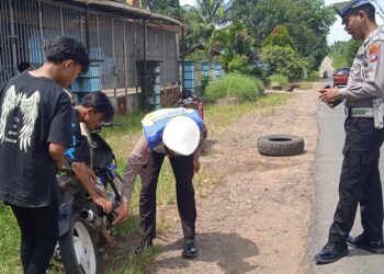 Polantas di Barito Timur gencar menertibkan kendaraan dengan knalpot brong.