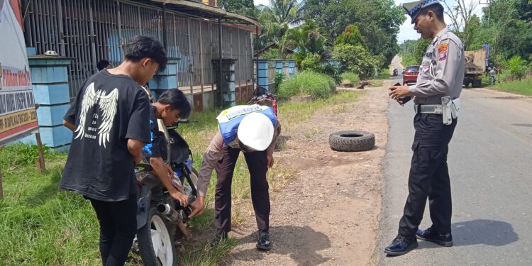 Polantas di Barito Timur gencar menertibkan kendaraan dengan knalpot brong.