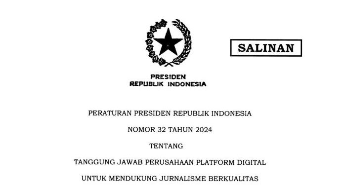 Ini Penjelasan Perpres 32/2024 Tentang Publisher Right