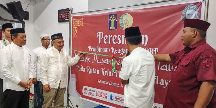 Kadivpas Kanwilkumham Kalteng Resmikan Pondok Pesantren Jalan Taubat Rutan Tamiang Layang