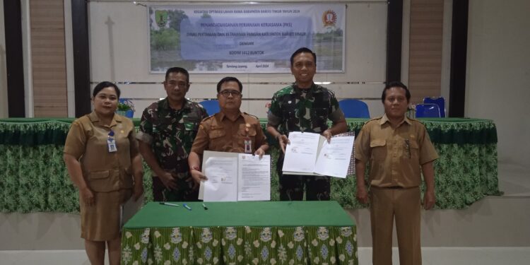 DPKP Barito Timur dan Kodim 1012 Buntok Jalin Kerjasama Optimasi Lahan Rawa