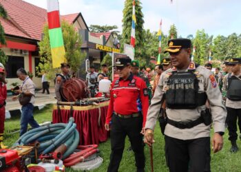 Polres Barito Timur Gelar Apel Kesiapsiagaan Penanggulangan Karhutla dan Bencana Banjir