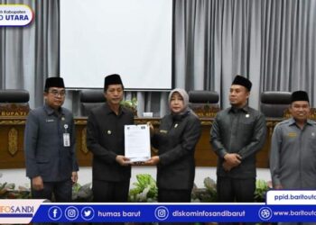 Pj Bupati Barito Utara Terima Dokumen Pemandangan Umum Fraksi-Fraksi Terhadap Raperda Pengelolaan Persampahan