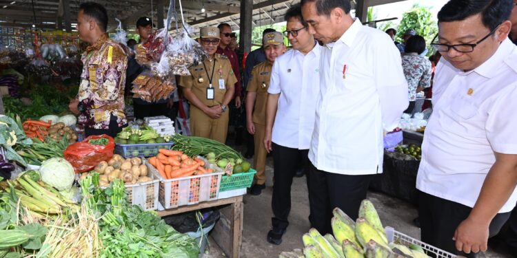 Presiden Jokowi Kunjungi Pasar Temanggoeng Djaja Karti dan RSUD Tamiang Layang