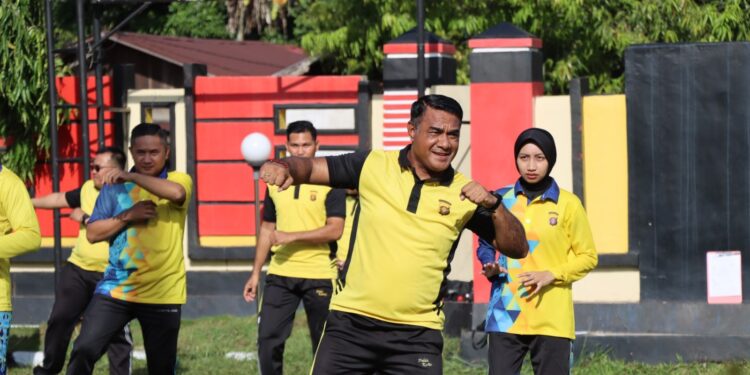 Polres Barito Timur Gelar Senam Aerobik Sambut HUT ke-69 Polantas