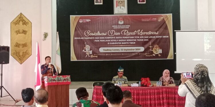 KPU Barito Timur Gelar Sosialisasi Regulasi Kampanye dan Penentuan Titik Alat Peraga Kampanye Pilkada 2024