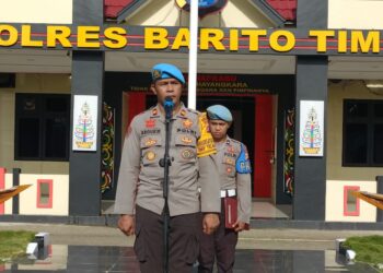 Polres Barito Timur Gelar Apel Siang, Kasi Propam Ingatkan Personil Jaga Netralitas Jelang Pilkada 2024