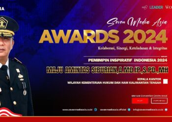Kakanwil Kemenkumham Kalteng Terima Penghargaan “25 Pemimpin Inspiratif Indonesia 2024”