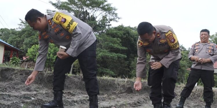 Satresnarkoba Polres Bartim Sulap Lahan Kosong Jadi Kebun Produktif