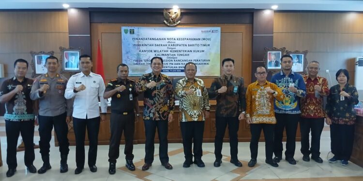Pemkab Barito Timur dan Kemenkumham Kalteng Teken MoU, Bahas Raperda P4GN-PN dan Pembentukan BNNK