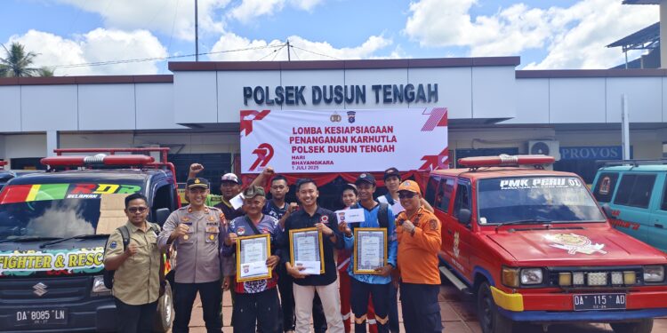 Polsek Dusun Tengah Gelar Lomba Kesiapsiagaan Karhutla Sambut Hari Bhayangkara ke-79