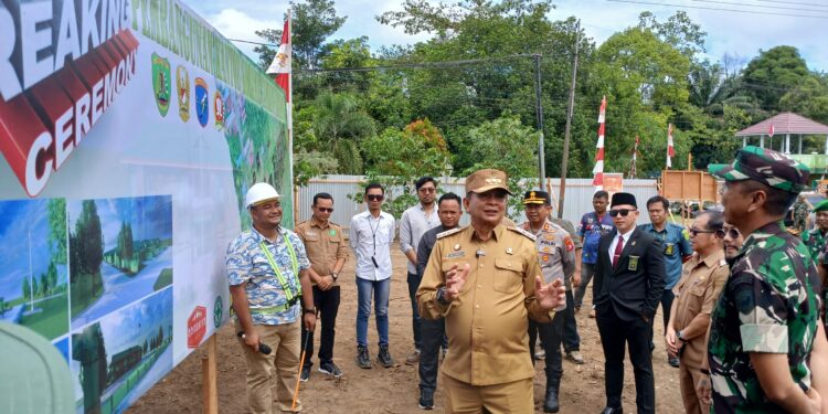 Bupati dan Wabup Letakkan Batu Pertama Pembangunan Koramil Cikal Bakal Kodim Barito Timur