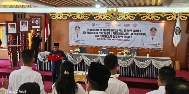 Bupati Murung Raya Lantik 70 PPPK Tahap II Formasi 2024