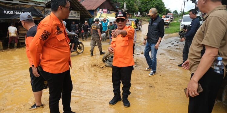 Bupati Murung Raya, Heriyus, terjun langsung ke lokasi bencana yang terjadi, Sabtu (4/10/2025).