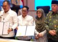 Bupati Murung Raya, Heriyus, usai penandatanganan Nota Kesepahaman (MoU) kerja sama bidang pendidikan dengan Yayasan Pendidikan Adiluhung Nusantara di Jakarta, Kamis (16/10/2025).