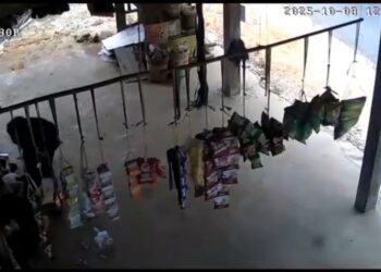 Tangkapan layar CCTV aksi perampokan di Desa Bararawa Kecamatan Pematang Karau Kabupaten Bartim yang beredar.