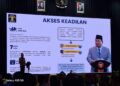 Menteri Hukum RI, Supratman Andi Agtas, dalam peresmian Pos Bantuan Hukum (Posbakum) se-Kalimantan Tengah yang diselenggarakan di Aula Jayang Tingang, Kantor Gubernur Kalimantan Tengah, Kamis (6/11/2025).