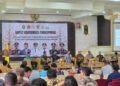 Bupati Barito Timur M. Yamin bersama unsur Forkopimda menghadiri Rapat Koordinasi Forkopimda di GPU Mantawara Tamiang Layang, Kamis (4/12/2025).