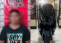 Pelaku HH (36) dan baramg bukti sepeda motor yang dicuri telah diamankan polisi