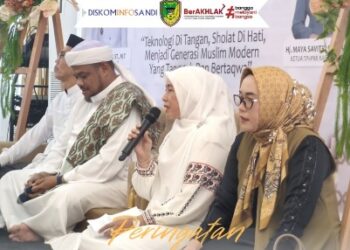 Ketua Tim Penggerak PKK Kabupaten Barito Utara, Hj. Maya Savitri Shalahuddin, ketika menghadiri Peringatan Isra Mikraj Tahun 1447 H/2026 M, Jumat (16/1/2026). (ist)