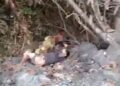 Tangkapan layar video yang memperlihatkan temuan jenazah misterius.
