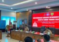Sekda Bartim Misnohartaku, menyampaikan arahan di Muscab Pramuka 2026, Rabu (11/2/2025).