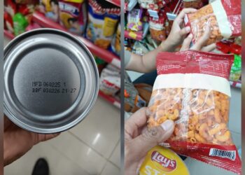 Produk makanan kedaluwarsa yang masih dipajang di rak penjualan dan ditemukan tim gabungan saat sidak, Senin (16/3/2024).