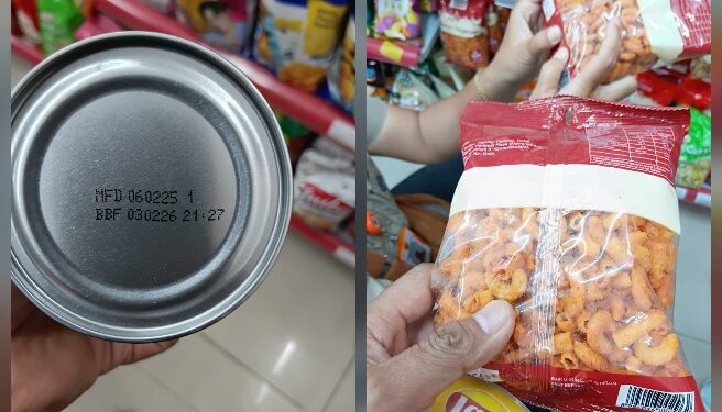 Produk makanan kedaluwarsa yang masih dipajang di rak penjualan dan ditemukan tim gabungan saat sidak, Senin (16/3/2024).