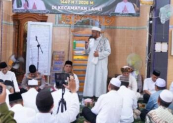 Bupati Barito Utara H. Shalahuddin, dalam Safari Ramadan 1447 H di Nuruh Ahya, Kelurahan Lehei II, Selasa (2/3/2026).