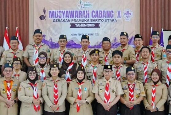 Maya Savitri Shalahuddin, dalam Muscab ke-X Gerakan Pramuka Barito Utara, Sabtu (7/3/2026).