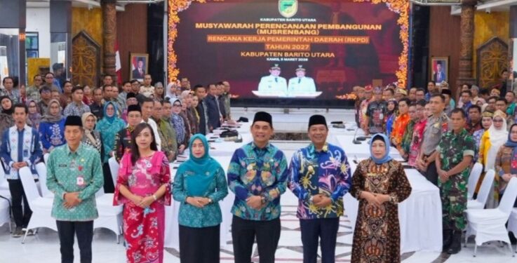 Ketua DPRD Kabupaten Barito Utara, Hj. Mery Rukaini (paling kiri), mengikuti Musrenbang RKPD 2027, Kamis (5/3/2026).
