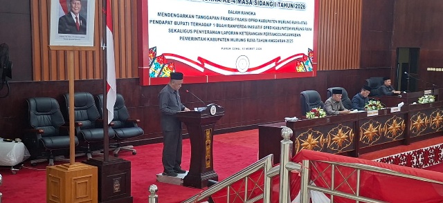 Juru bicara Fraksi PPP, Johansyah, saat menyampaikan tanggapan terhadap pandangan pemerintah daerah terhadap usulan Raperda Inisiatif, Selasa (10/3/2026).