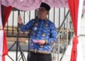 Bupati Barito Utara, Shalahuddin, memberikan arahan dalam Apel Gabungan usai cuti libur Hari Raya Idulfitri 1447 H, Rabu (25/3/2026).