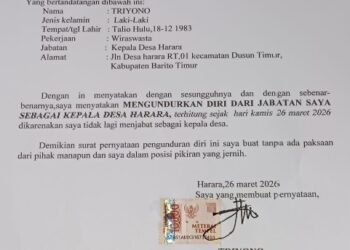 Tangkap layar surat pengunduran diri Triyono yang beredar.