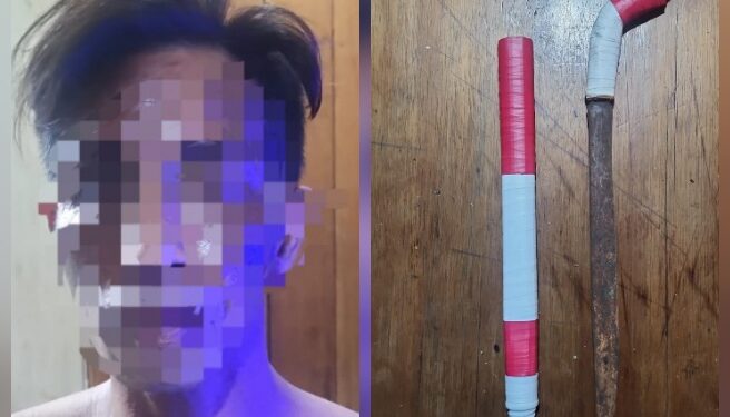 AR alias Robot (41) dan barang bukti yang diamankan.
