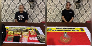 Tersangka MA (50) dan AF (45) serta barang bukti.