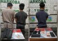 Tiga tersangka AM (34) dan DAH (22), SG (30) yang diamankan.