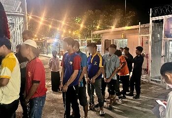 Proses pemindahan warga binaan Rutan Tamiang Layang, Sabtu (4/4/2026).