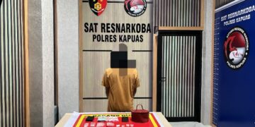 B (37) dan barang bukti diamankan Jajaran Satresnarkoba Polres Kapuas.