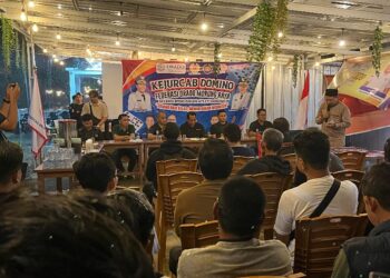 Kejurcab domino di Cafe Taruna Street Brew, Alun-alun Jorih Jerah Puruk Cahu, Jumat (10/4/2026) malam.