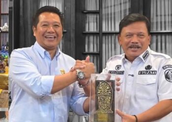 Wabup Barito Utara, Felix Sonadie Y Tingan, bertemu Bupati Nganjuk, Marhaen Djumadi, dalam penjajakan kerjasama.