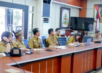 Dinas Komunikasi Informatika Persandian dan Statistik Kabupaten Katingan melakukan koordinasi dan konsultasi dengan Diskominfosantik Provinsi Kalimantan Tengah, Selasa (20/1/2026).
