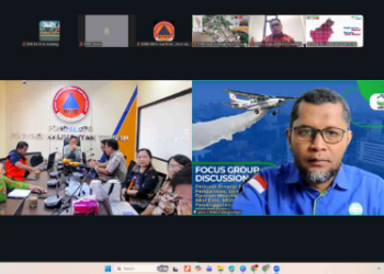 Rapat Koordinasi Antisipasi Karhutla secara daring bersama sejumlah pemangku kepentingan.