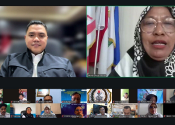 Plt Kepala Disdik Kalteng, Muhammad Reza Prabowo, dalam rapat secara virtual.