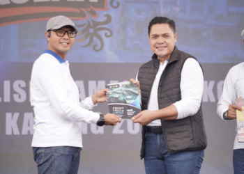 Peluncuran WBS di sela kegiatan penutupan Polisi Keamanan Sekolah (PKS) di Bundaran Besar Palangka Raya, Minggu (15/2/2026).