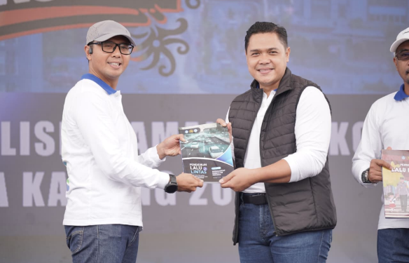 Peluncuran WBS di sela kegiatan penutupan Polisi Keamanan Sekolah (PKS) di Bundaran Besar Palangka Raya, Minggu (15/2/2026).